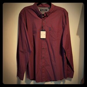 Ben Sherman Men’s Red/Gray L Button Up Shirt NWT